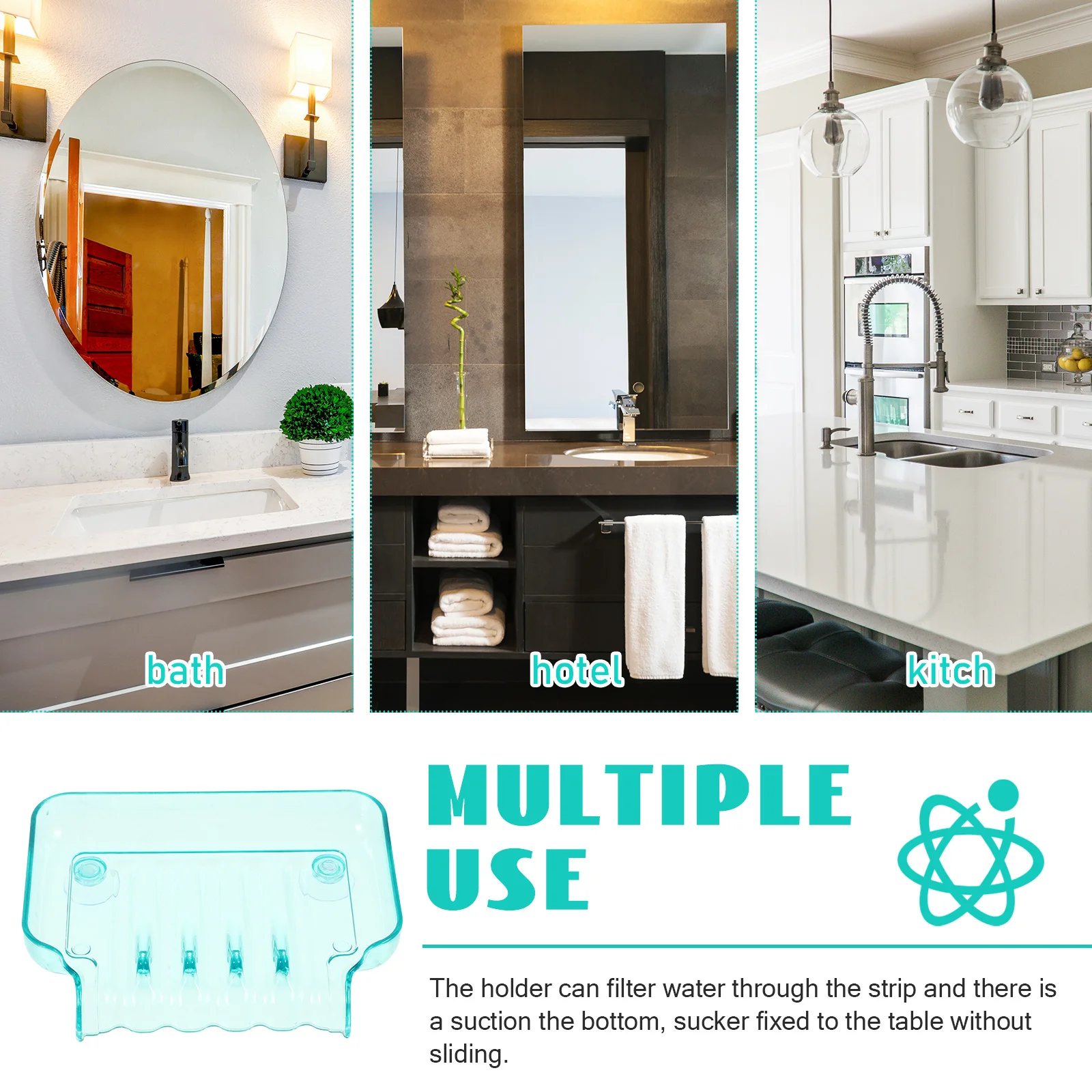 Пластиковая водонепроницаемая мыльница с присоской