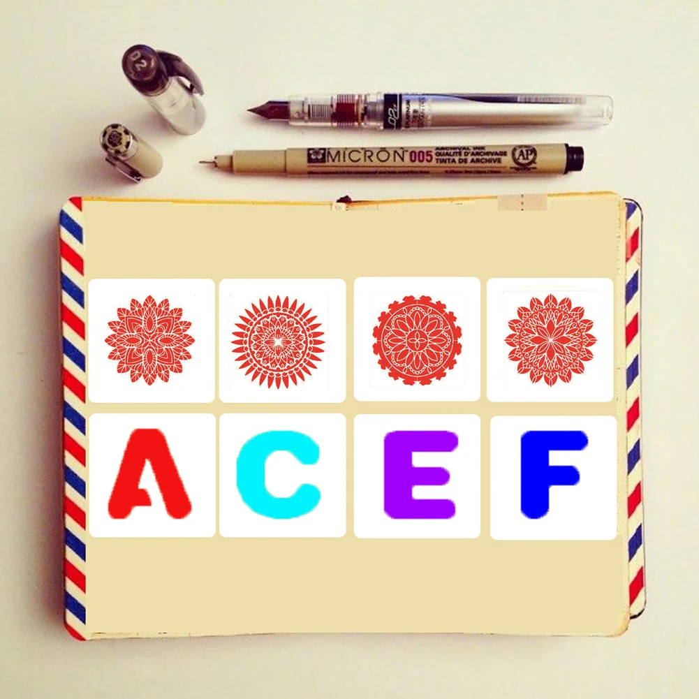 

DIY Stencil Letter Mandala Blessing Sentence Drawing Template Painting Scrapbooking Card Embossing Album Coloring Craft
