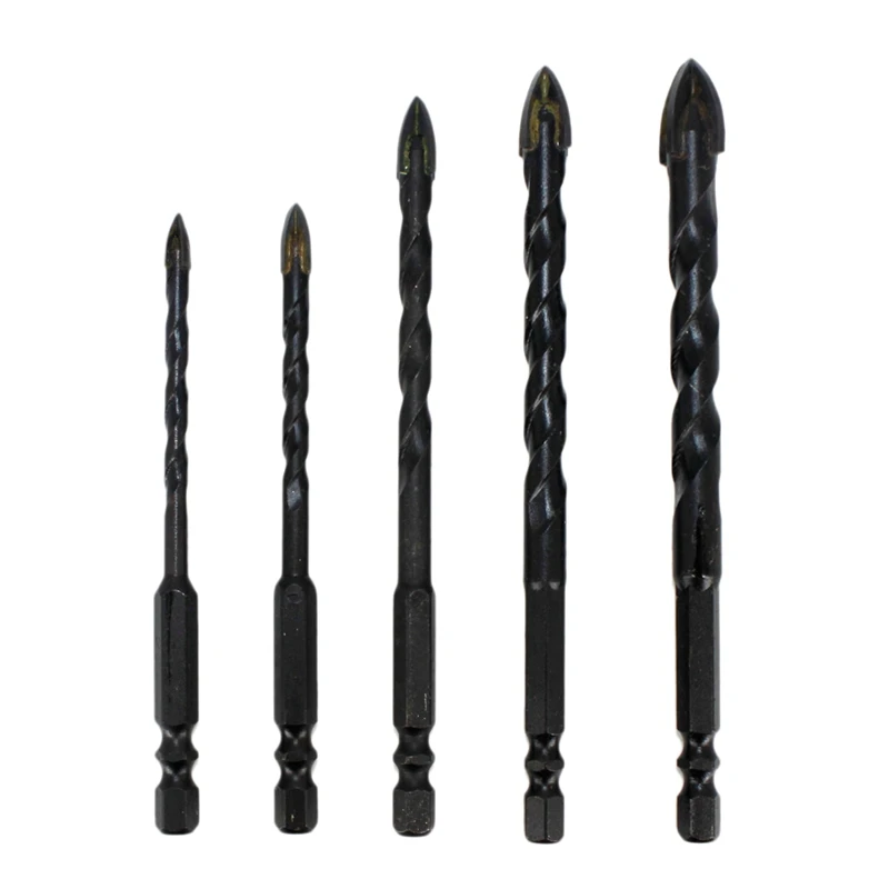 

Retail 5 Pcs Four-Blade Overlord Drill Cross Hex Tile Bits Glass Ceramic Concrete Hole Opener Alloy Triple-Cornered Drill