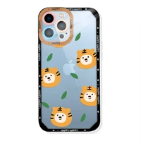 cute tiger for transparent cases iphone 13 12 mini 11 pro max xs x xr 7 8 plus se 2020 2022 soft tpu protection coque