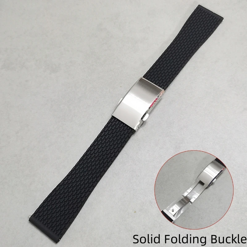 

High-quality Silicone Watchband for Omega Seamaster Speedmaster Quick Release Bracelet Solid Folding Buckle Strap 20mm 22mm 24mm