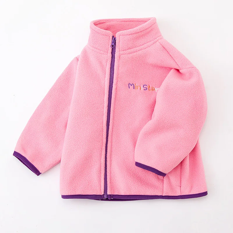 Осенние Новые Детские флисовые куртки детская верхняя одежда пальто однотонные