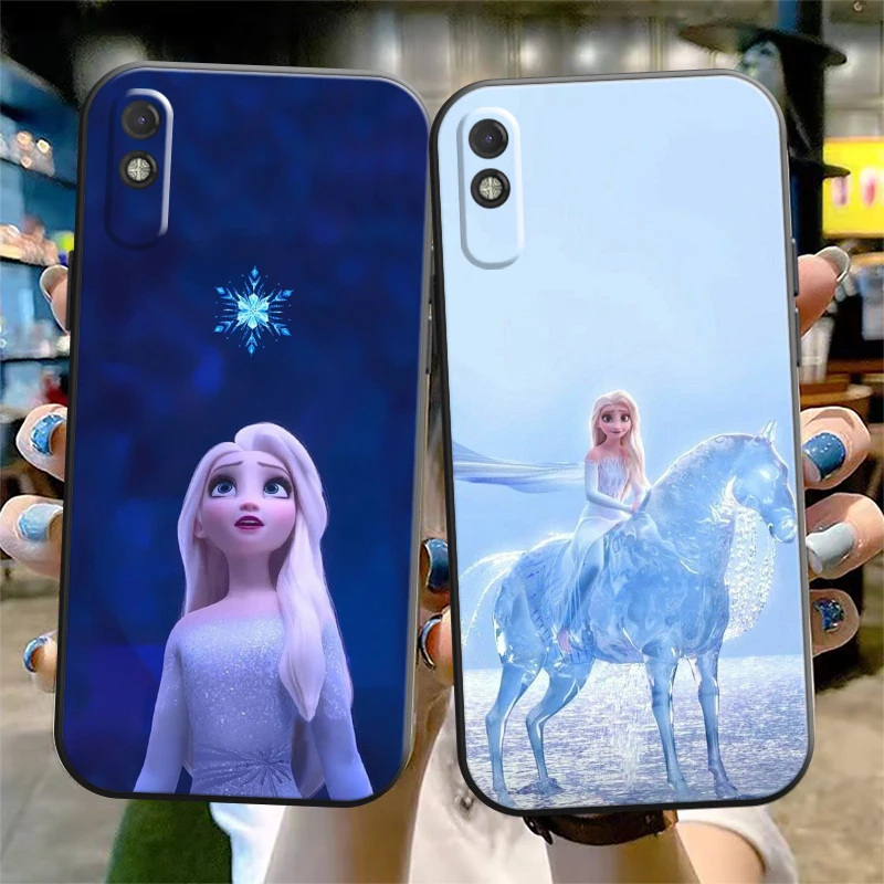 

Disney Frozen Phone Case For Xiaomi Redmi 7 7A 8 8A 9 9i 9AT 9T 9A 9C Note 7 8 2021 8T 8 Pro Coque Black Carcasa Funda