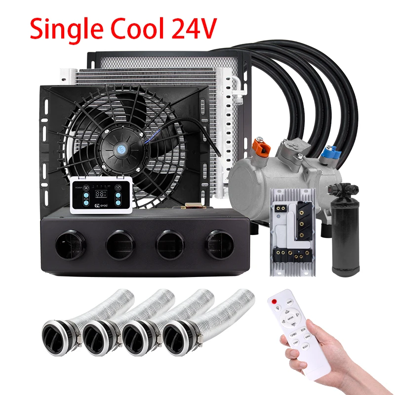 

Универсальный 4-луночный автоматический электрический компрессор кондиционера 12 В 24 В для автомобиля, фургона, уличного стержня, классический кондиционер
