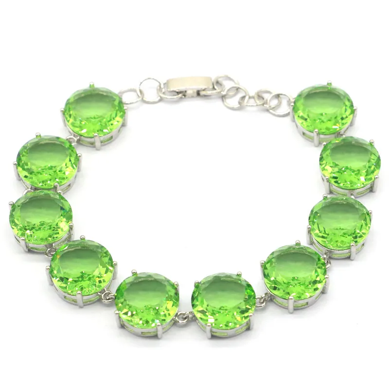 

Великолепный Большой Круглый драгоценный камень 13x13 мм, 22 г, зеленая Tsavorite, бриллиант, женское свидание, серебро 6,0-8,0 дюйма