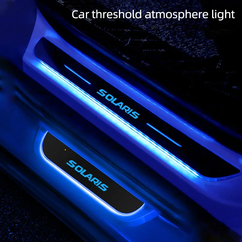 

Pedal Sill Pathway Light For Hyundai Solaris Customized LED Welcome Pedal Car Scuff Plate Pedal no wiring Car Accessories