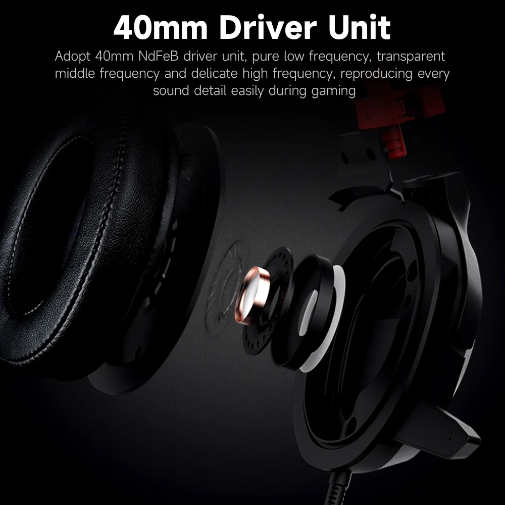 LIBERTY GAMER FORGE Head-mounted Gaming Headset 7.1 Virtual Surround Sound 40mm Driver Unit RGB Light Effect Ergonomic Design |