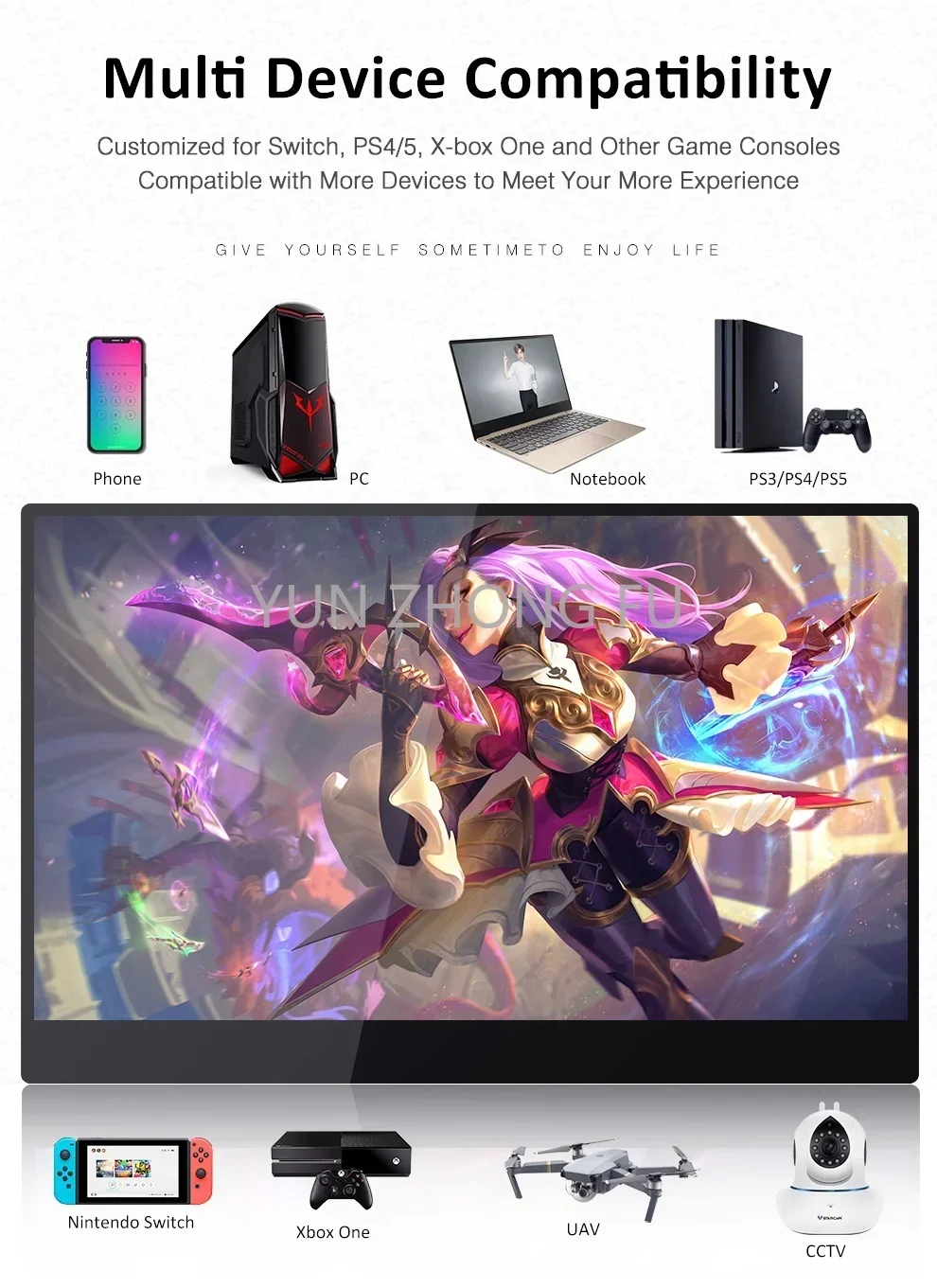 Sibolan 15 6 дюймовый 4k сенсорный экран со встроенной батареей 10000 мАч usb c двойной