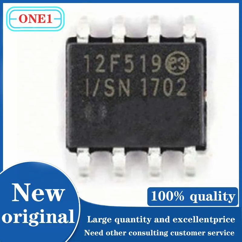 

PIC12F519-I/SN PIC12F519-I PIC12F519 IC MCU 8BIT 1.5KB FLASH 8SOIC IC Chip New original
