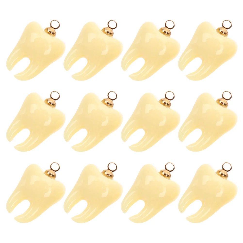 

12pcs Resin Deciduous Teeth Charms Jewelry Charms Crafts Making Teeth Pendants