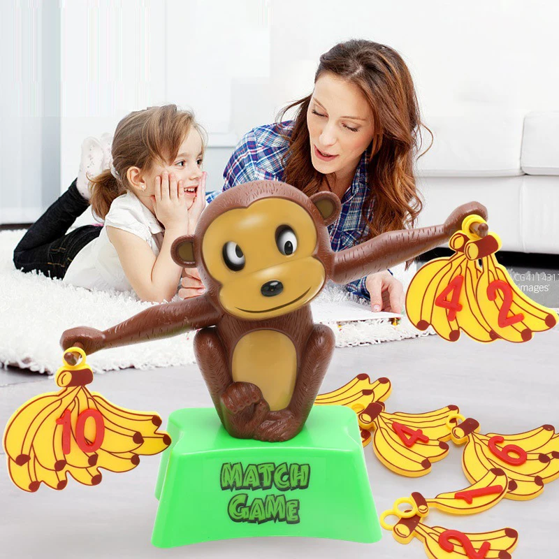 

Kids Montessori Monkey Math Toy Banana Balance Scale Educational Math Balancing Scale Early Education Learning Children Gifts