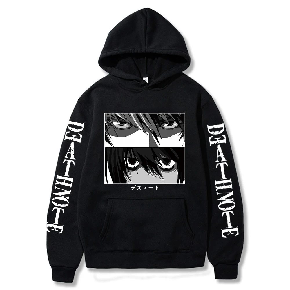 

New Anime Death Note Hoodies Kira L Lawliet Eyes Printed Men Woman Hoodie Hooded Sweatshirts Pullovers Harajuku Unisex Clothing