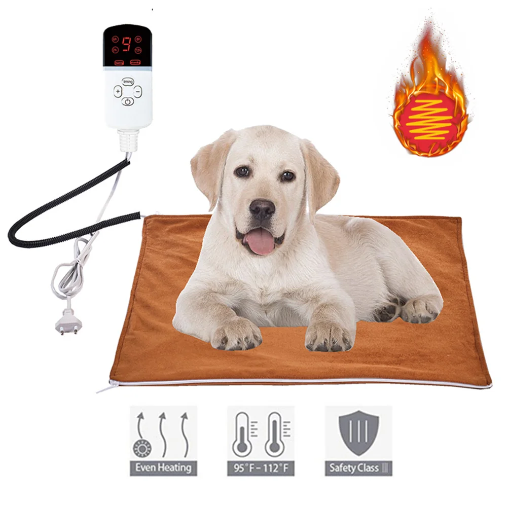 Pet Heating Pad for Cat Dog Soft Electric Blanket Temperature Control Waterproof House Heater Animal Bed Warmer Heated Floor Mat