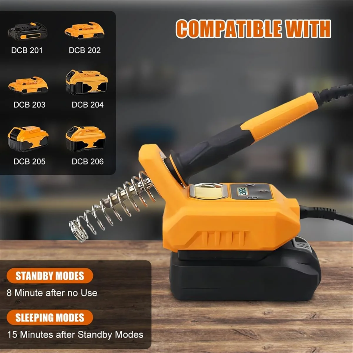 Фото Новейшая беспроводная паяльная станция для аккумулятора Dewalt 20 В макс. — паяльная станция с электрическим цифровым ЖК-дисплеем №5