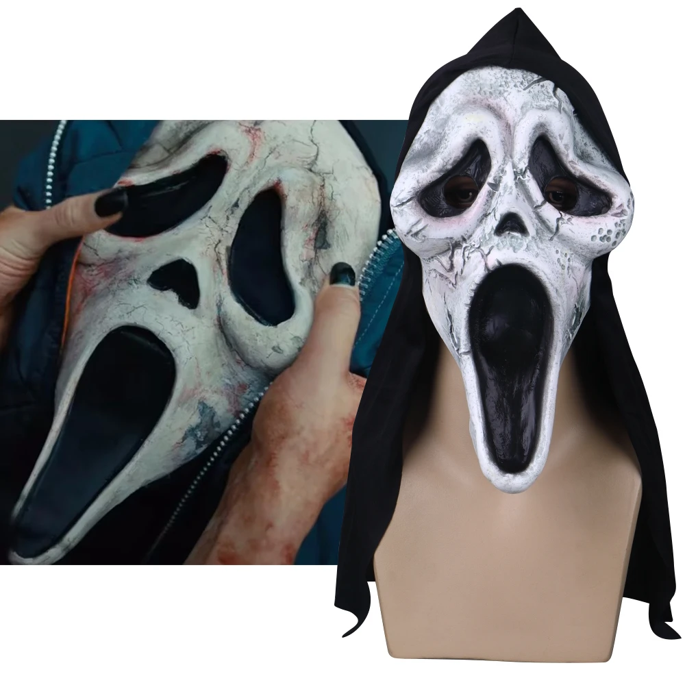 

Новинка призрачный лицо крик 6 фильм страшная маска Ужас Хэллоуин убийца косплей взрослый костюм аксессуары реквизит