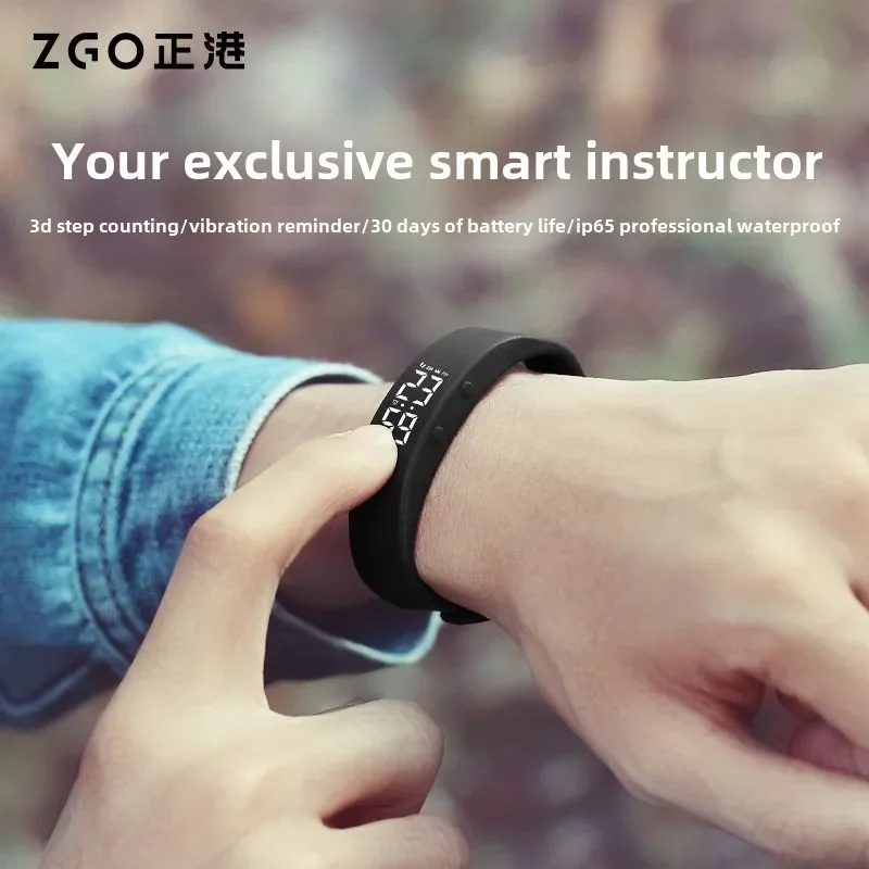 ZGO Sports Смарт-браслет Студенческий Многофункциональный Черный Технология Зарядка