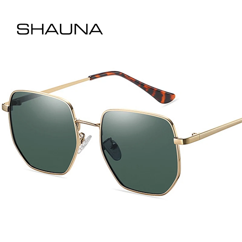 

SHAUNA Retro Metal Polygon Square Men Polarized Sunglasses Fashion Clear Ocean Lens Shades UV400 Women Trending Sun Glasses