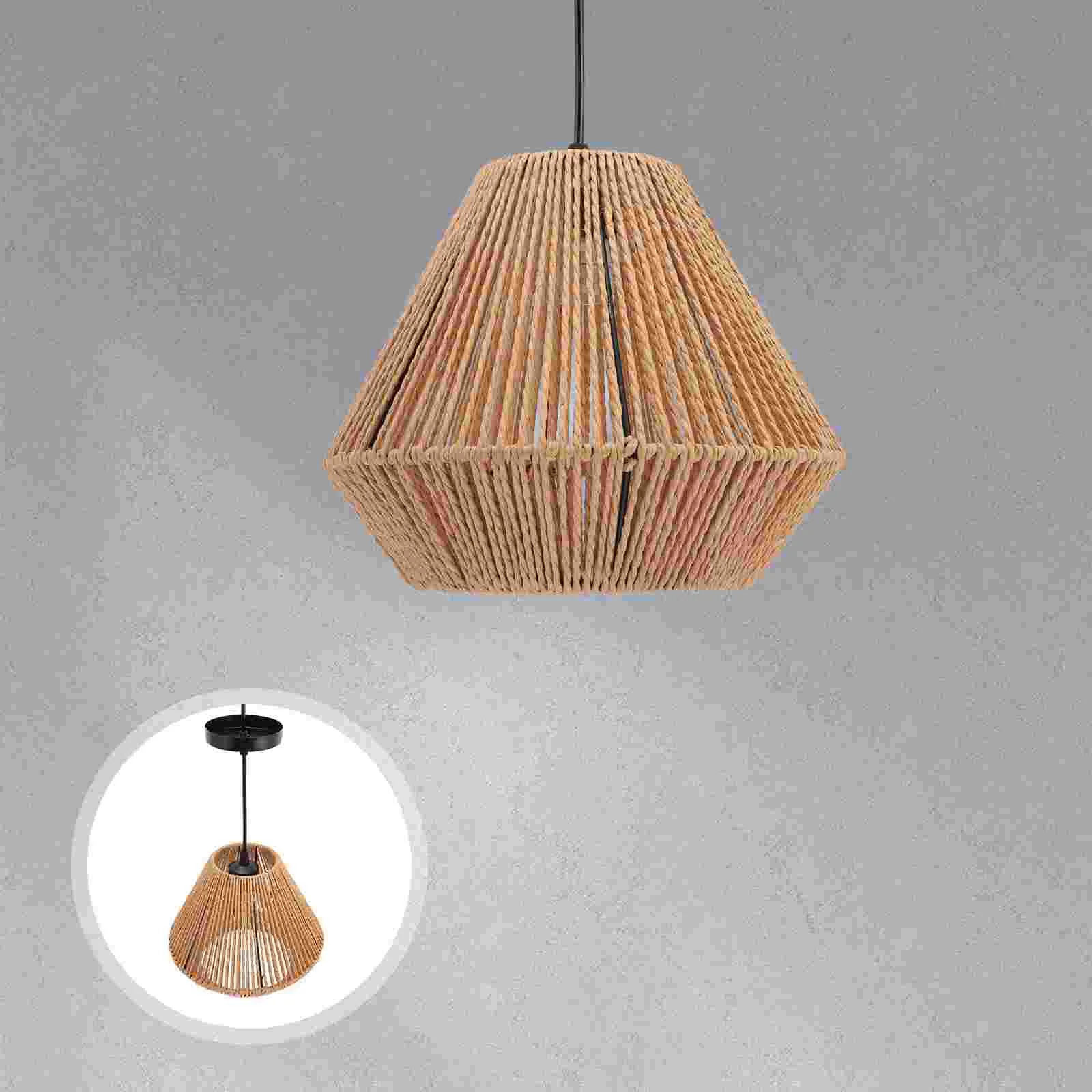 

Lamp Shade Light Woven Ceiling Weave Shades Fixture Chandelier Pendant Hanging Rattan Farmhouse Rustic Drum Coastal Beach Desk