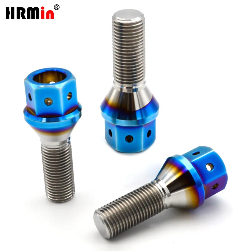 Фото Титановый колесный болт HRmin с 6 отверстиями, шестигранное коническое седло 17 мм, класс 5, для автомобилей, M14x1.25 мм №5