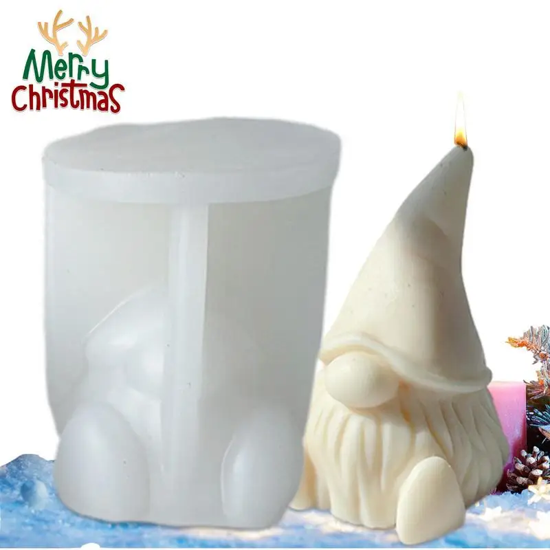 Gnomes Candle Mold 3D Epoxy Resin Aromatherapy Plaster Soap Silicone Mould DIY Crafts Home Decoration for Christmas Easter