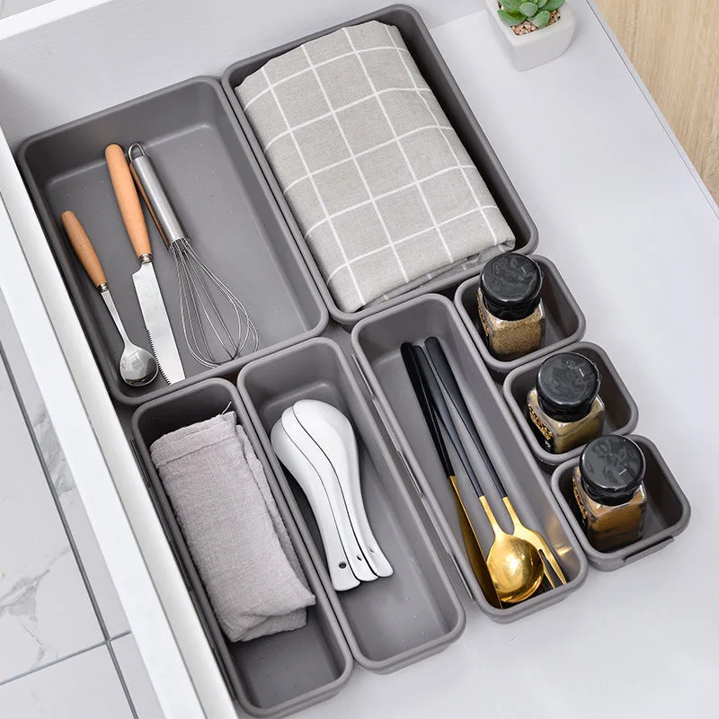 

8Pcs Drawer Divider Sundries Sorting Storage Tray Kitchen Cutlery Bedroom Desk Jewelry Cosmetics Drawer Separator Organizer Box
