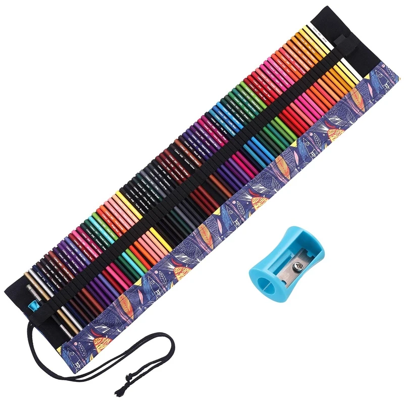 

72 Colored Pencils For Adult Coloring Books Professional Coloring Drawing Set Coloring Pencils With Roll Up Canvas Bag