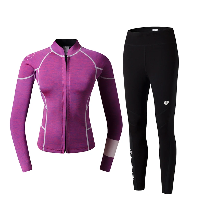 High-Elastic 2mm Girl Wetsuit Top and Pants For Free Dive