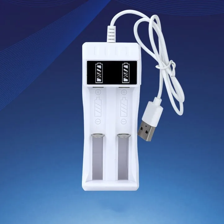 

Hot Ticket 14500 / 18650 Battery Charger Universal 2 Slot Li-ion Battery USB Charger Smart led Chargering for Rechargeable Batte
