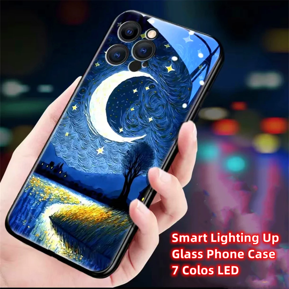 Чехол со светодиодной подсветкой для iPhone 15 14 13 12 11 Pro Max XR XS Plus 6 7 8 SE2020