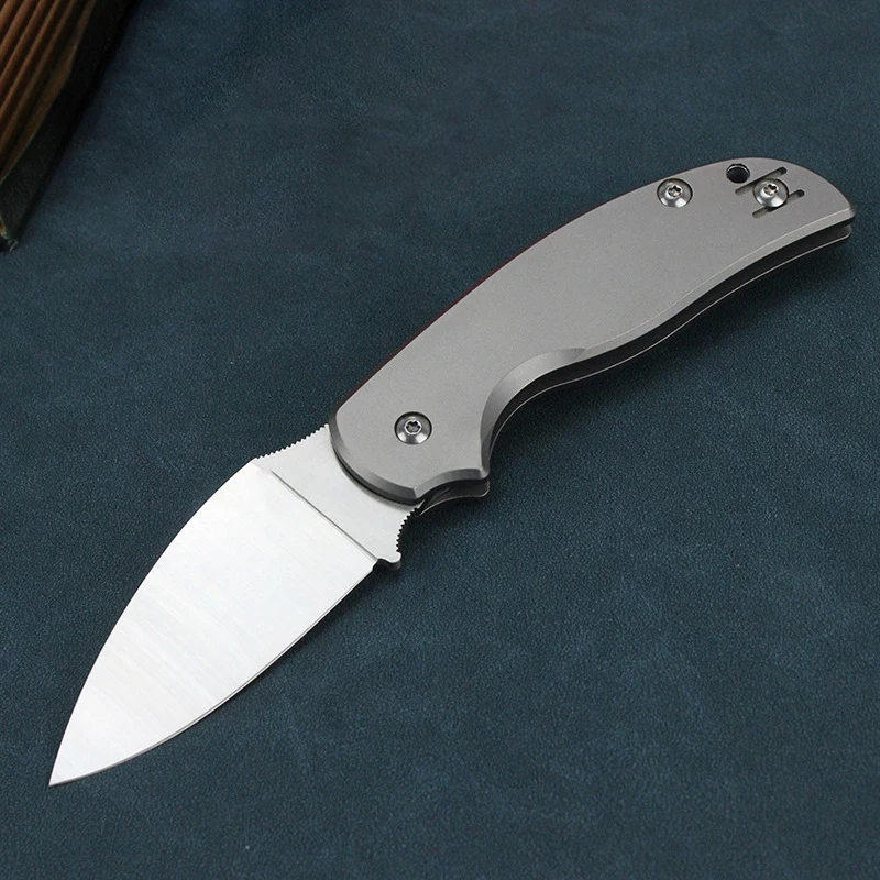 New High Quality Titanium Alloy Handle Folding Knife Outdoor Camping Tactical Security Pocket Knives Mini EDC Tool