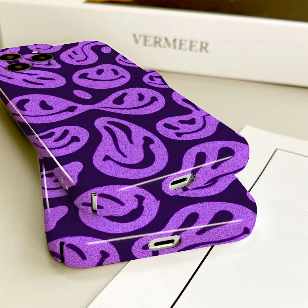 Phone Case For Apple iPhone 14 13 12 11 Pro Mini XS X Max XR SE 8 7 6S 6 Plus Full Printed Hard Film Case Cute Funny Smiley Face