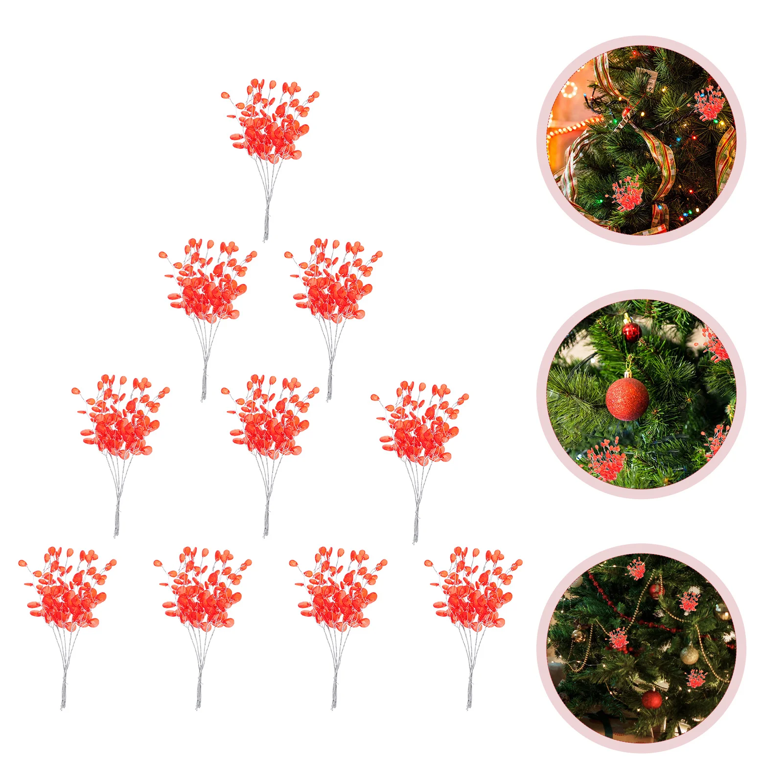 

50pcs Flower Berry Stem Pearl Beaded Bead Drops Bouquet Xmas Flower Stem