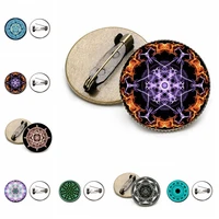 bohemian fashion 20mm25mm brooch badge glass cabochon hexagram magic array childrens gift