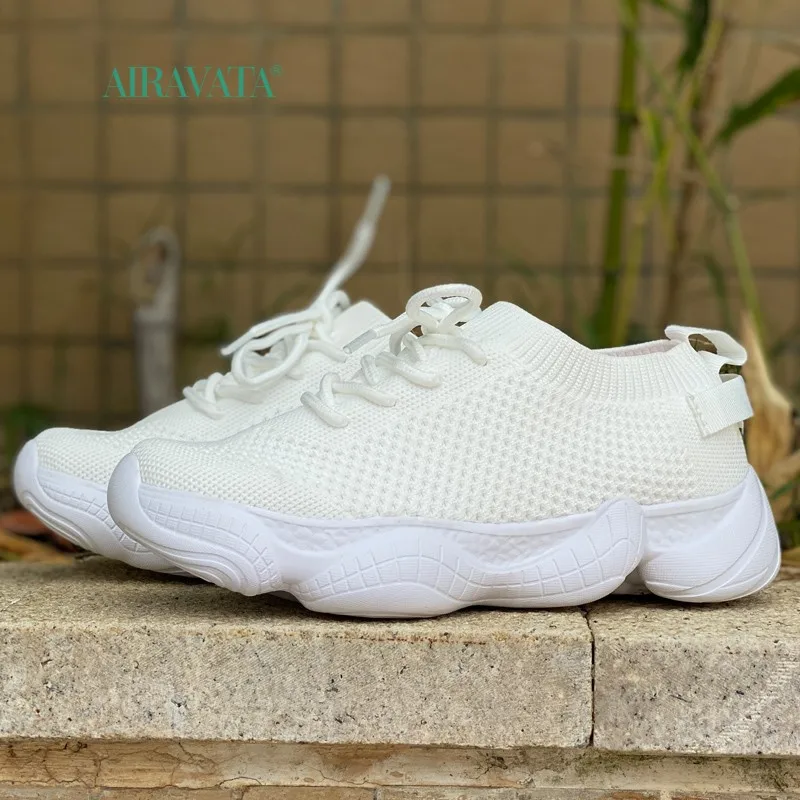 Women's Sneakers Socks Shoes Breathable Knitted Casual Lace up Spring Ladies Shoes Female Students Vulcanized Running Shoes 2022