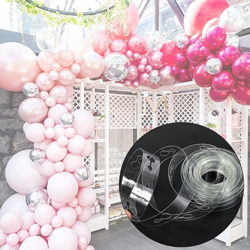 

5 Meters Transparent Balloon Chain Double-holes for Wedding Opening Ceremony Arch Decoration Birthday Party Scene Layout Gadget