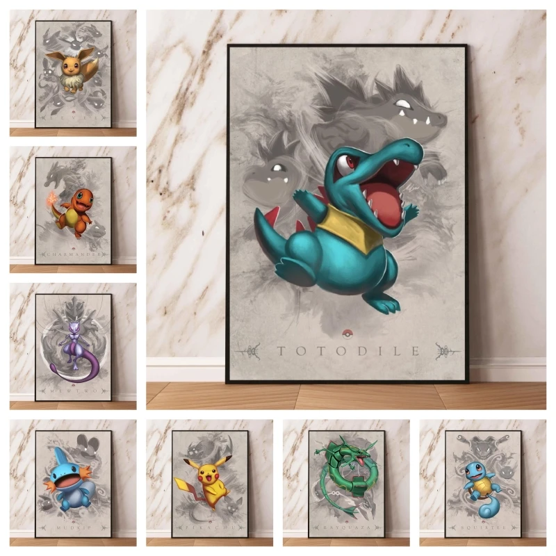 

Canvas Posters Pokemon Pikachu Cuadros Best Gift Picture Print Wall High Quality Art Birthday Gifts Hanging Room Home Decorative