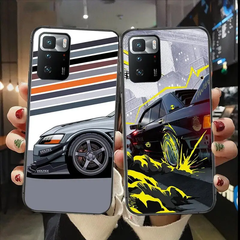 Japan JDM Nissan Sports Car Phone Case For Redmi 9 9A 7A 10 8A 10A 8 Note 11 10S 7 11S Plus POCO X3 Pro Luxury New Fashion Cover