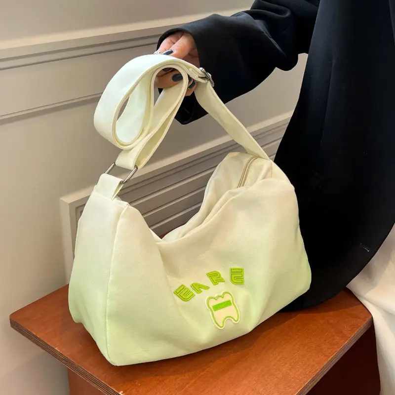 

Richme Korean Style Women's Bag 2022 Trend Fashion Summer Large Capacity Zipper Gradient Candy Color Canvas Shoulder Bags Female