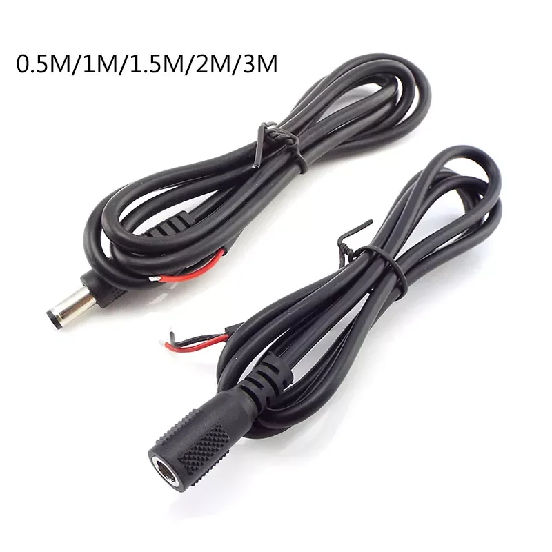 

5.5x2.1mm 12V 5A DC male female Power supply diy Cable extension led light 20 AWG Jack Cord DC Connector For CCTV 0.5M 2M 3M