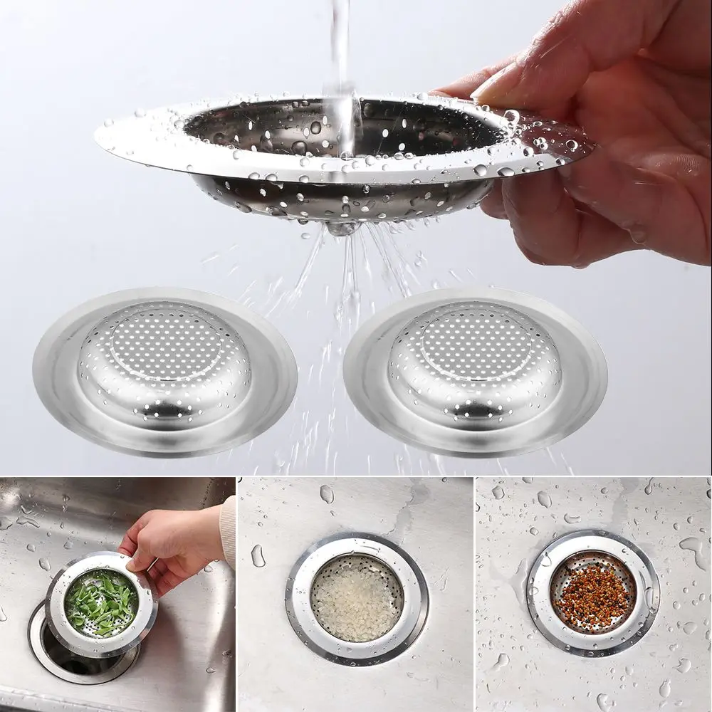

Stainless Steel Hair Clean Up Stopper Sewer Anti Clog Sink Strainer Mesh Trap Drain Filter Waste Catcher