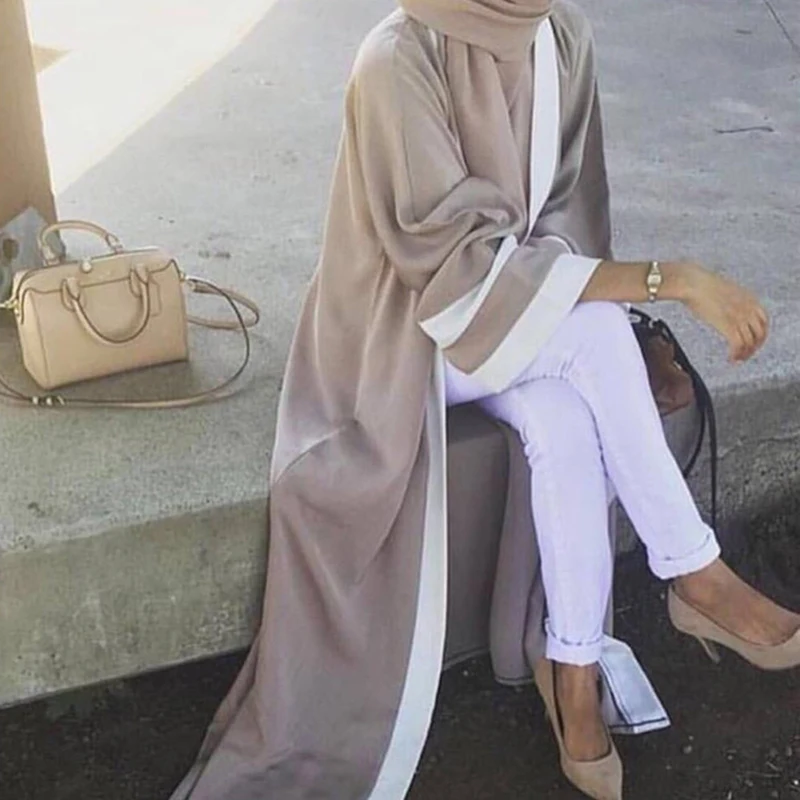 2022 New Muslim Robe Stitching Middle East Dubai Arabic Robe Hijab Belt Robe African Women Tenue Priere Muslim Femme Lsm14