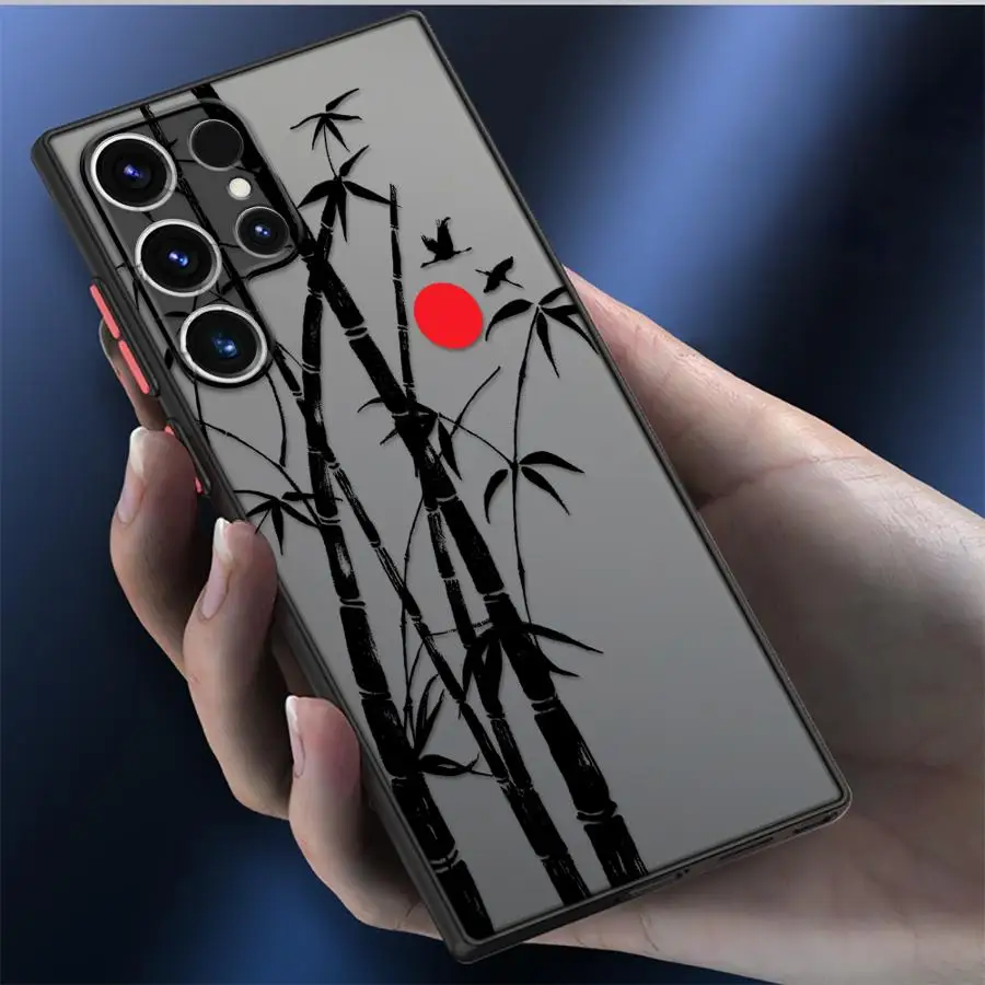 Фото Чехол для Samsung Galaxy S26 S22 S21 S23 FE Note 20 10+ S24 Plus S20 S25 Ultra в китайском стиле с рисунком чернил и бамбука №2