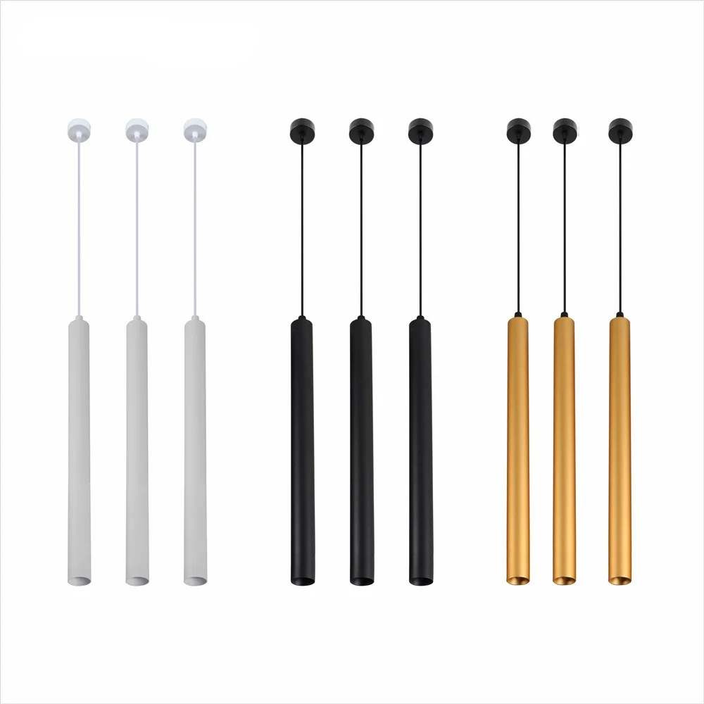 

Подвесной светильник в скандинавском стиле, длинный кухонный светильник-трубка белого, черного и золотого цвета, регулируемая длина, свети...