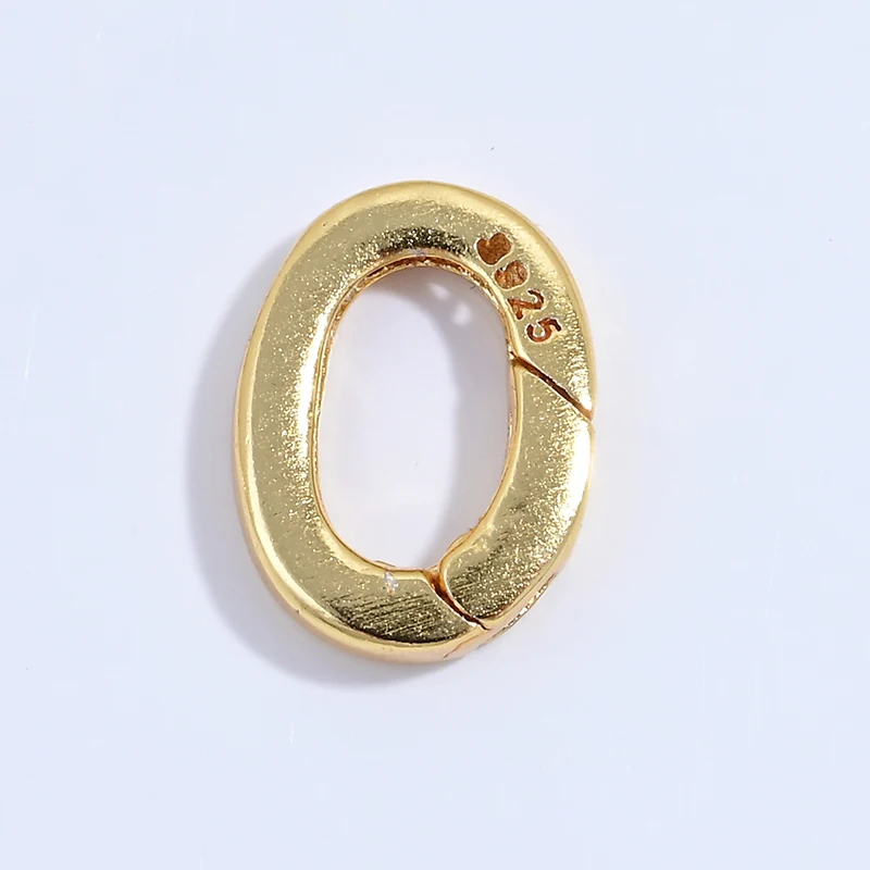 Фото S925Стерлинговое серебро Золото/Платина/Серебро Овальная пружинная застежка для изготовления ювелирных изделий Аксессуары SK80 №4