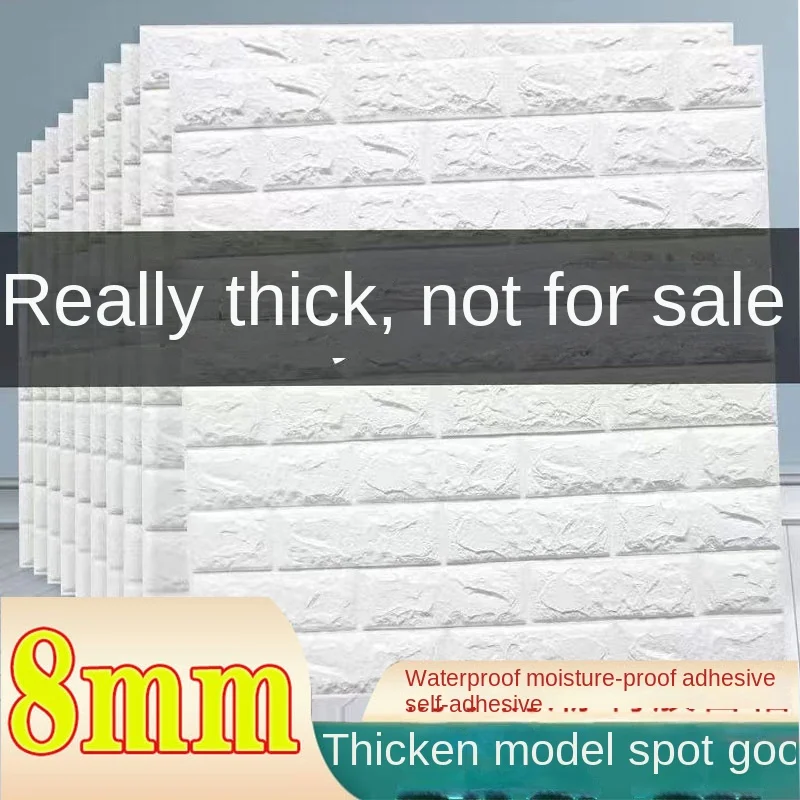 

Wall Sticker Self-Adhesive Foam 3D Wallpaper Impact Resistant Soft Pack Decorative Brick Patterned Wall Paper Wallpaper