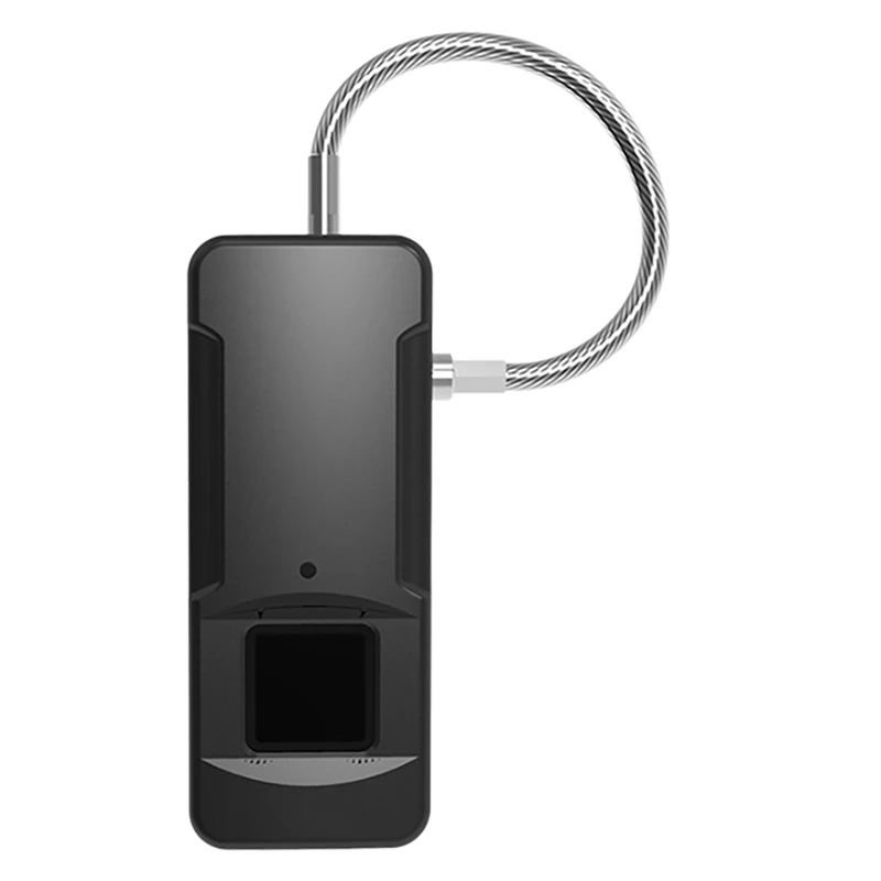 

Сканер отпечатков пальцев, USB Перезаряжаемый навесной замок с поддержкой 10 комплектов паролей, IP65 Водонепроницаемый для уличного спортзала