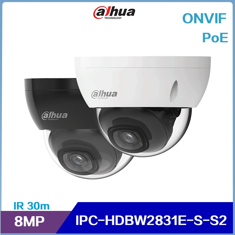 

Dahua IPC-HDBW2831E-S-S2 8MP IP Lite Ir Vaste фокусная купольная сетевая камера устройства для подключения Poe Onvif IP67 Starlight Bewegingsdetectie