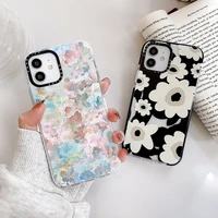 ins fashion watercolor flowers phone cases for iphone 13 12 11 pro max xr xs max 8 x 7 se lady girl anti drop soft tpu cover