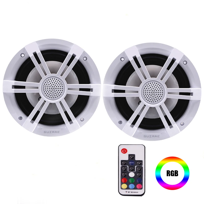 Морские колонки RGB с дистанционным управлением 6 5 дюйма 150 Вт * 2 канала шт. белые IP66
