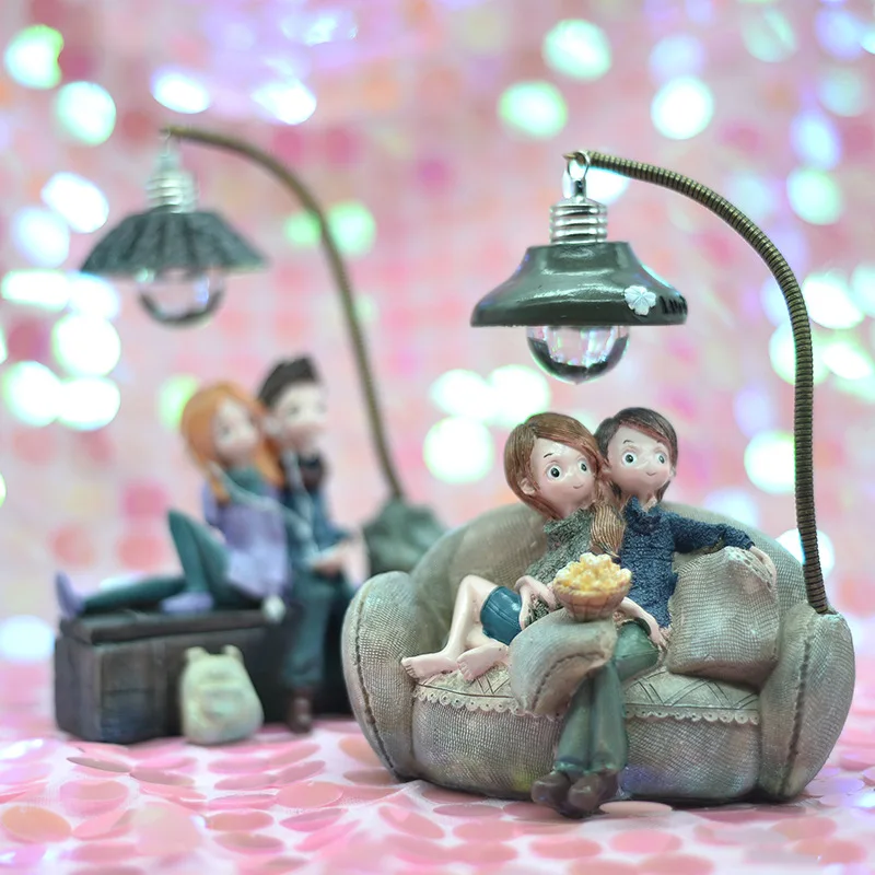 

Couples Led Lights Cartoon Leds Lights for Bedroom Cute Night Light Creative Figure Wedding Resin Lamp Decoration Birthday Gift